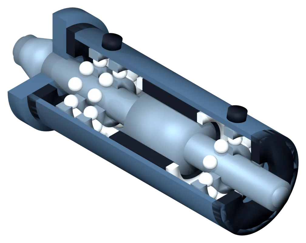 Cutaway 3D model of a machine-tool spindle with sensor mounting points
